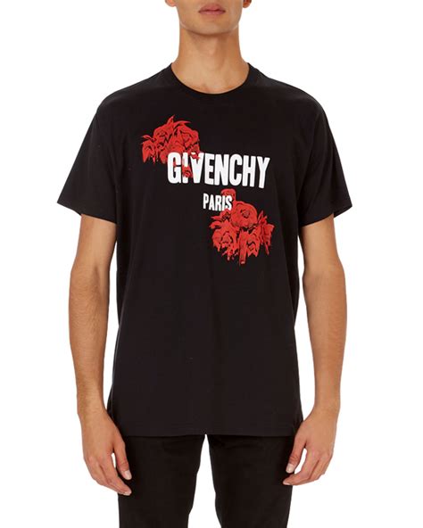 givenchy red rose t shirt|givenchy t shirts men's.